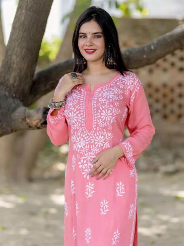 Evergreen Chikan Kurti